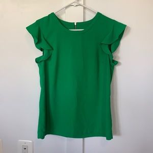J.Crew ruffled sleeve top - size 4 - green